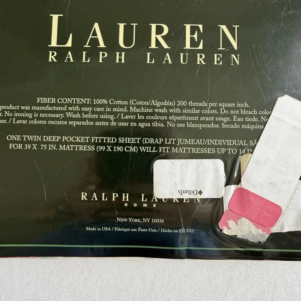 NEW Ralph Lauren Sophie Brooke Vintage Twin Fitted Bed Sheet Floral Striped USA